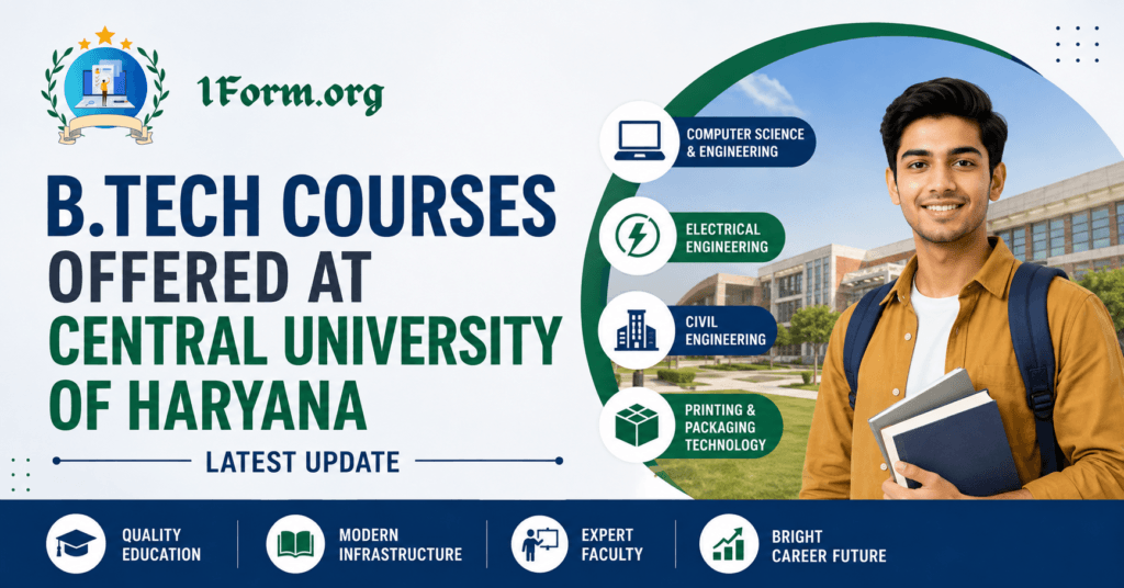 B.Tech Courses Offered at Central University of Haryana , Latest Update
